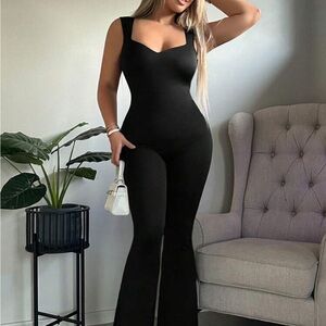 NWT SHEIN SXY Sweetheart Neck Flare Leg Jumpsuit